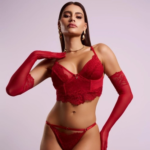 conjunto cropped rendado sem bojo com aro - ref. 2958